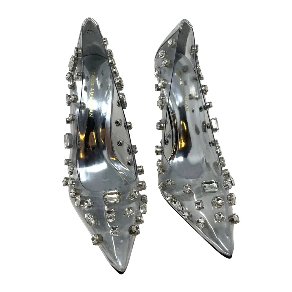 Good‎ American Diamonds Forever Heels Size 10.5 Glass002 GSH008-X - Picture 4 of 12